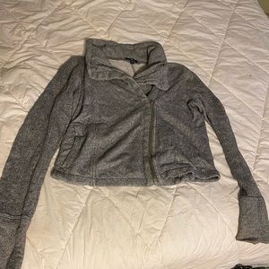 Grey Cotten zip up sweater